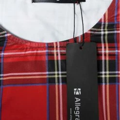 Allegra K Women Round Neck Sleeveless Plaids Mini A Line Dress