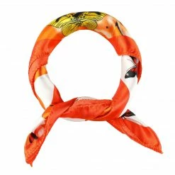 Allegra K Women Circle Pattern Square Neck Scarf Neckerchief 51cm X 51cm Accessories