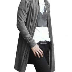 Allegra K C50 Men Shawl Collar Open Front Pockets High-Low Hem Long Cardigan 67 Allegra K C50 Men Shawl Collar Open Front Pockets High-Low Hem Long Cardigan