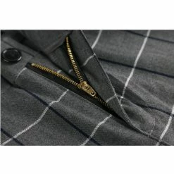 Allegra K Men's Plaid Checks Patterned Flat Front Chino Dress Pants