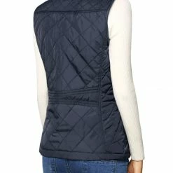 Allegra K Woman Zip Up Front Stand Collar Slant Pockets Quilted Padded Vest Women 192 Allegra K Woman Zip Up Front Stand Collar Slant Pockets Quilted Padded Vest Women
