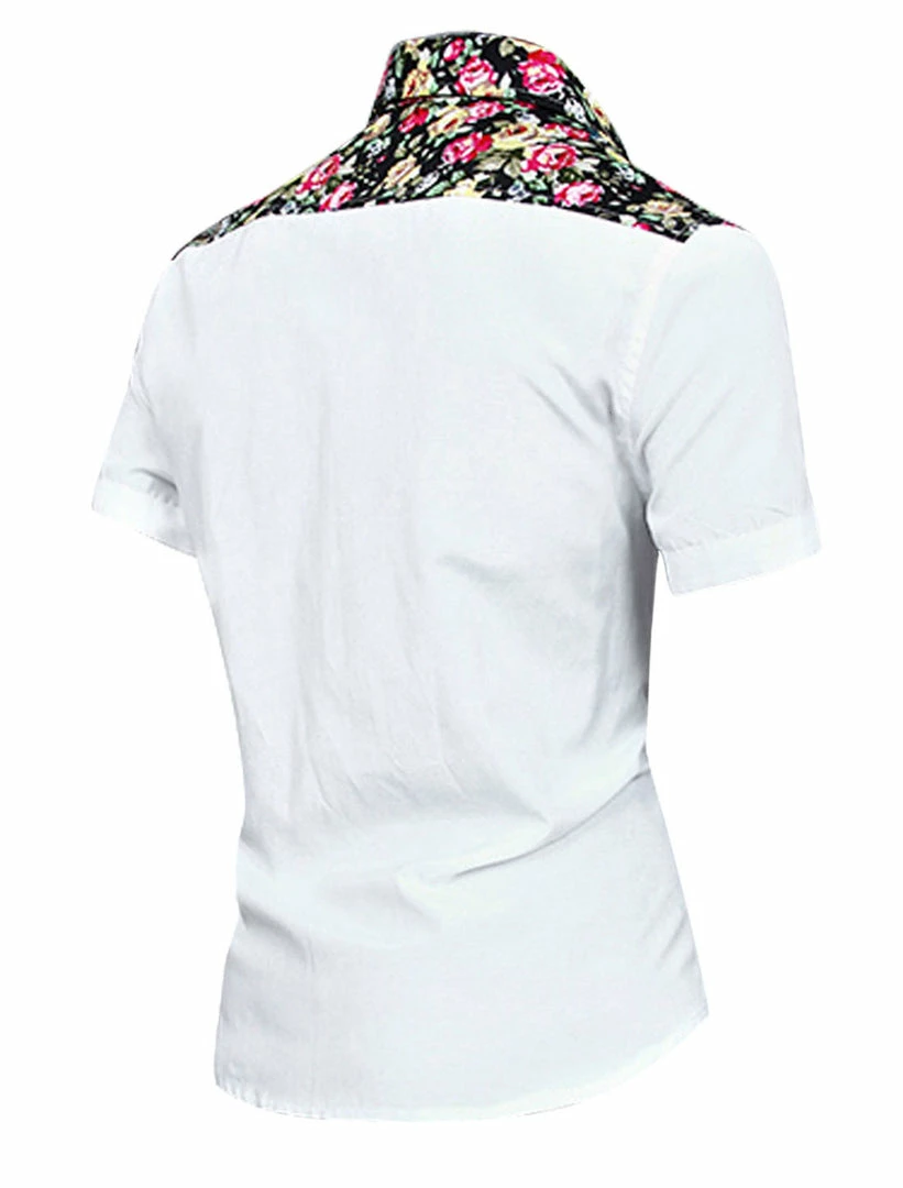 Allegra K 1310 8838 Men Summer Floral Print Pocket Short Sleeve Button Down Hawaiian Shirt 37 Allegra K 1310 8838 Men Summer Floral Print Pocket Short Sleeve Button Down Hawaiian Shirt