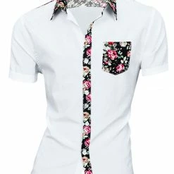 Allegra K 1310 8838 Men Summer Floral Print Pocket Short Sleeve Button Down Hawaiian Shirt 97 Allegra K 1310 8838 Men Summer Floral Print Pocket Short Sleeve Button Down Hawaiian Shirt