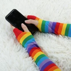 Allegra K Accessories Women's Arm Warmers Winter Knitted Cold Elbow Long Fingerless Gloves