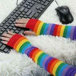 Allegra K Accessories Women's Arm Warmers Winter Knitted Cold Elbow Long Fingerless Gloves