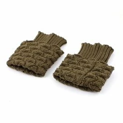 Allegra K Women Winter Knitted Crochet Leg Warmers Boot Cover Cuff Socks Pair