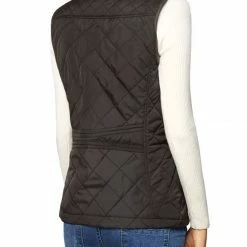 Allegra K Woman Zip Up Front Stand Collar Slant Pockets Quilted Padded Vest Women 181 Allegra K Woman Zip Up Front Stand Collar Slant Pockets Quilted Padded Vest Women