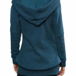 Allegra K Shawl Collar Buttons Decor Hooded Tunic Sweater
