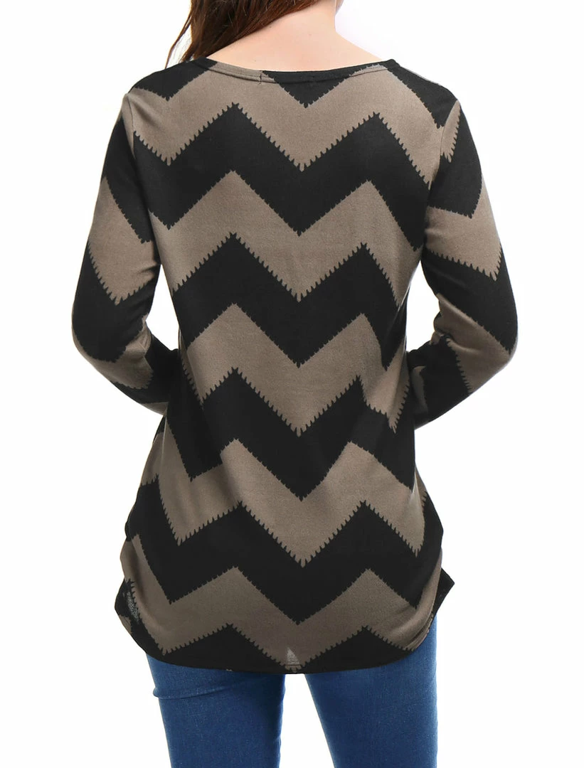 Allegra K Women's Round Neck Contrast Color Knitted Shirts Long Sleeve Sweater Tops 15 Allegra K Women's Round Neck Contrast Color Knitted Shirts Long Sleeve Sweater Tops