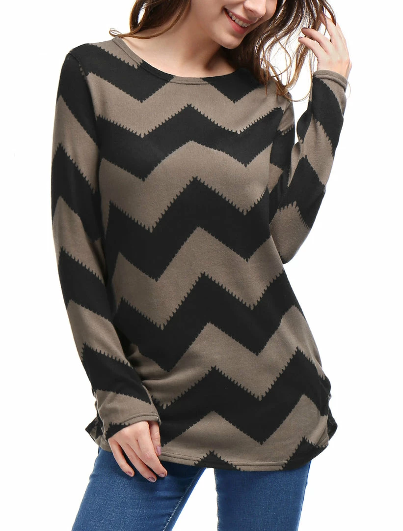 Allegra K Women's Round Neck Contrast Color Knitted Shirts Long Sleeve Sweater Tops 11 Allegra K Women's Round Neck Contrast Color Knitted Shirts Long Sleeve Sweater Tops