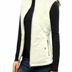 Allegra K Woman Zip Up Front Stand Collar Slant Pockets Quilted Padded Vest Women 174 Allegra K Woman Zip Up Front Stand Collar Slant Pockets Quilted Padded Vest Women