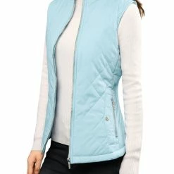 Allegra K Woman Zip Up Front Stand Collar Slant Pockets Quilted Padded Vest Women 168 Allegra K Woman Zip Up Front Stand Collar Slant Pockets Quilted Padded Vest Women