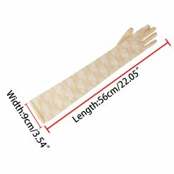 Allegra K Women Opera Length Floral Lace Full Finger Gloves Pair