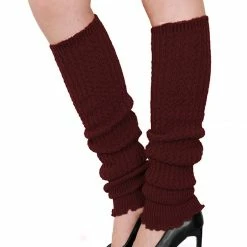 Allegra K Women's Ruffled Cuff Over Knee Length Knitted Leg Warmers Accessories