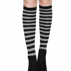 Allegra K Ladies Stripes Contrast Color Knee High Socks Pair Accessories