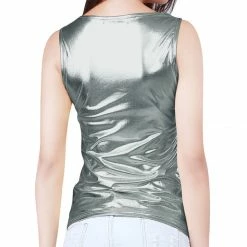Allegra K U Neck Stretchy Slim Fit Metallic Tank Top Tops & Blouses 171 Allegra K U Neck Stretchy Slim Fit Metallic Tank Top Tops & Blouses