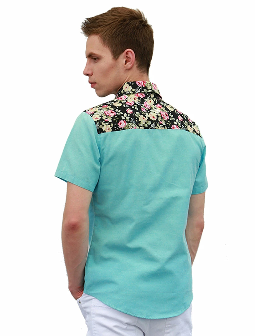 Allegra K 1310 8838 Men Summer Floral Print Pocket Short Sleeve Button Down Hawaiian Shirt 34 Allegra K 1310 8838 Men Summer Floral Print Pocket Short Sleeve Button Down Hawaiian Shirt