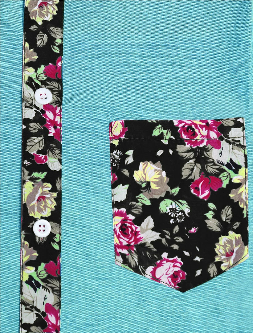 Allegra K 1310 8838 Men Summer Floral Print Pocket Short Sleeve Button Down Hawaiian Shirt 35 Allegra K 1310 8838 Men Summer Floral Print Pocket Short Sleeve Button Down Hawaiian Shirt