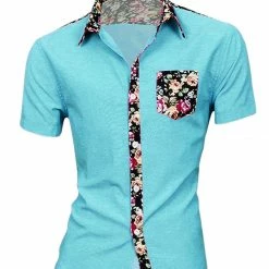 Allegra K 1310 8838 Men Summer Floral Print Pocket Short Sleeve Button Down Hawaiian Shirt 93 Allegra K 1310 8838 Men Summer Floral Print Pocket Short Sleeve Button Down Hawaiian Shirt