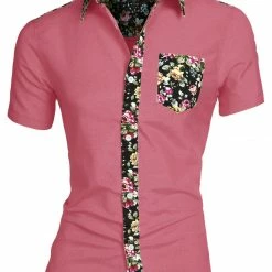 Allegra K 1310 8838 Men Summer Floral Print Pocket Short Sleeve Button Down Hawaiian Shirt 86 Allegra K 1310 8838 Men Summer Floral Print Pocket Short Sleeve Button Down Hawaiian Shirt