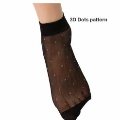 Allegra K Women Dots Pattern Ankle Length Stretchy Sheer Socks 10 Pairs
