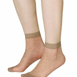 Allegra K Women Dots Pattern Ankle Length Stretchy Sheer Socks 10 Pairs