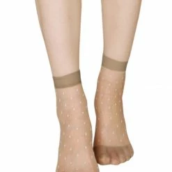 Allegra K Women Dots Pattern Ankle Length Stretchy Sheer Socks 10 Pairs