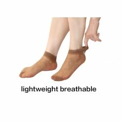 Allegra K Women Dots Pattern Ankle Length Stretchy Sheer Socks 10 Pairs