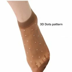 Allegra K Women Dots Pattern Ankle Length Stretchy Sheer Socks 10 Pairs