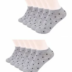Allegra K Dots Pattern Stretchy Ankle Length Short Socks 10 Pairs 7-9 Accessories