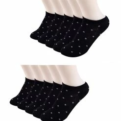 Allegra K Dots Pattern Stretchy Ankle Length Short Socks 10 Pairs 7-9 Accessories