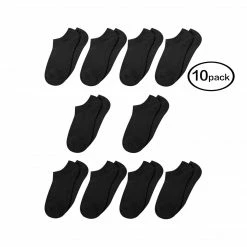 Allegra K Women Low Cut Textured Sole Cotton Ankle Socks 10 Pairs 9-11