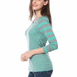 Allegra K Striped Long Raglan Sleeves V Neck Tee Shirt 80 Allegra K Striped Long Raglan Sleeves V Neck Tee Shirt