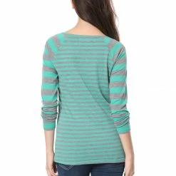 Allegra K Striped Long Raglan Sleeves V Neck Tee Shirt 81 Allegra K Striped Long Raglan Sleeves V Neck Tee Shirt
