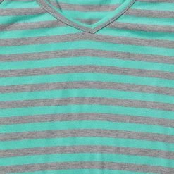 Allegra K Striped Long Raglan Sleeves V Neck Tee Shirt 82 Allegra K Striped Long Raglan Sleeves V Neck Tee Shirt