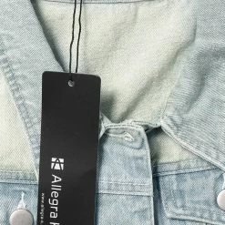 Allegra K Women's Washed Denim Buttoned Vest W Flap Pockets