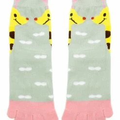 Allegra K Women Elastic Cuffs Giraffe Novelty Pattern Toe Socks 9-11 16 Allegra K Women Elastic Cuffs Giraffe Novelty Pattern Toe Socks 9-11