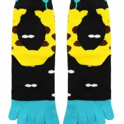 Allegra K Women Elastic Cuffs Giraffe Novelty Pattern Toe Socks 9-11 19 Allegra K Women Elastic Cuffs Giraffe Novelty Pattern Toe Socks 9-11