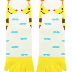 Allegra K Women Elastic Cuffs Giraffe Novelty Pattern Toe Socks 9-11 14 Allegra K Women Elastic Cuffs Giraffe Novelty Pattern Toe Socks 9-11