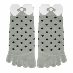 Allegra K Women Stretchy Cuffs Low Cut Dots Bowknot Pattern Toe Socks 9-11 Accessories