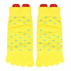 Allegra K Women Stretchy Cuffs Low Cut Dots Bowknot Pattern Toe Socks 9-11 Accessories