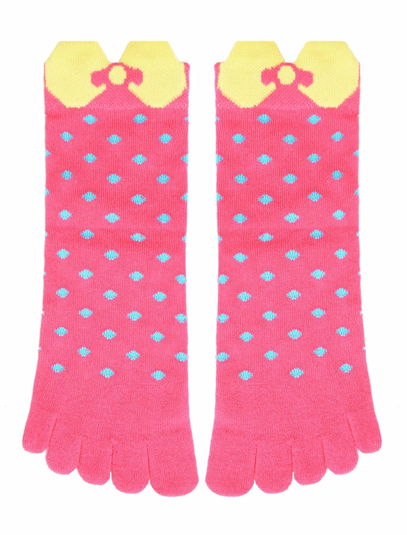 Allegra K Ankle Length Dots Bowknot Pattern Stretchy Toe Socks Accessories 10 Allegra K Ankle Length Dots Bowknot Pattern Stretchy Toe Socks Accessories