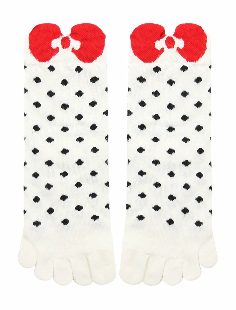 Allegra K Ankle Length Dots Bowknot Pattern Stretchy Toe Socks Accessories 6 Allegra K Ankle Length Dots Bowknot Pattern Stretchy Toe Socks Accessories