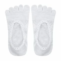 Allegra K Accessories Women Lace Panel Hollow Out Low Cuff Invisible Toe Socks 10-12