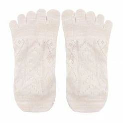 Allegra K Accessories Women Lace Panel Hollow Out Low Cuff Invisible Toe Socks 10-12