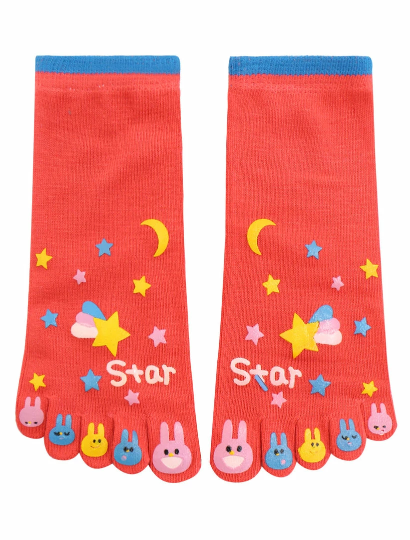 Allegra K Unisex Letters Rabbit Stars Pattern Ankle Full Toe Socks Accessories 6 Allegra K Unisex Letters Rabbit Stars Pattern Ankle Full Toe Socks Accessories
