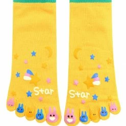 Allegra K Unisex Letters Rabbit Stars Pattern Ankle Full Toe Socks Accessories