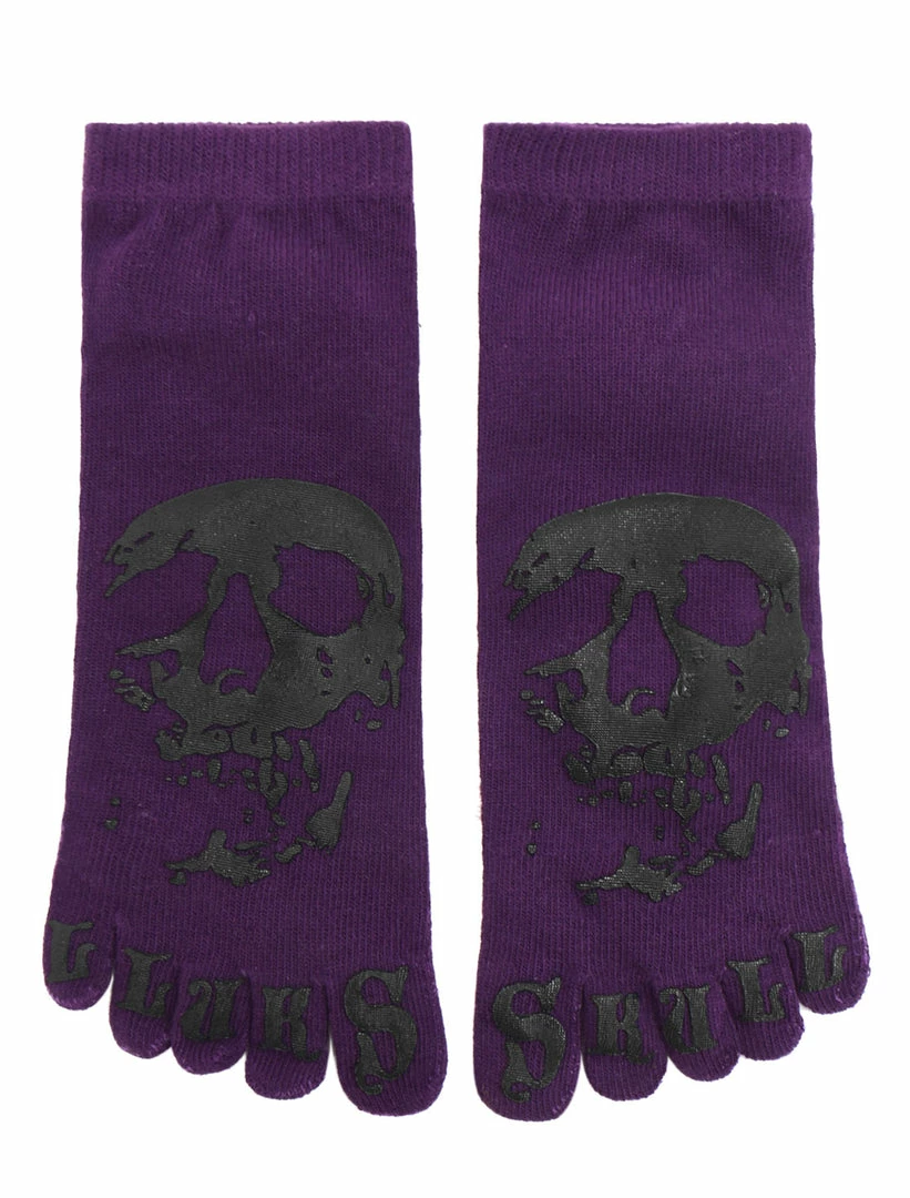 Allegra K Men Elastic Cuffs Letters Skull Pattern Ankle Length Five Toe Socks Accessories 6 Allegra K Men Elastic Cuffs Letters Skull Pattern Ankle Length Five Toe Socks Accessories