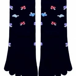 Allegra K Accessories Women Ankle Length Mushrooms Pattern Stretchy Toe Socks