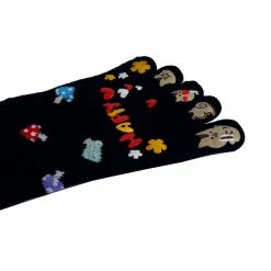 Allegra K Accessories Women Ankle Length Mushrooms Pattern Stretchy Toe Socks